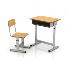 Adjustable Wood School Desk and Chair