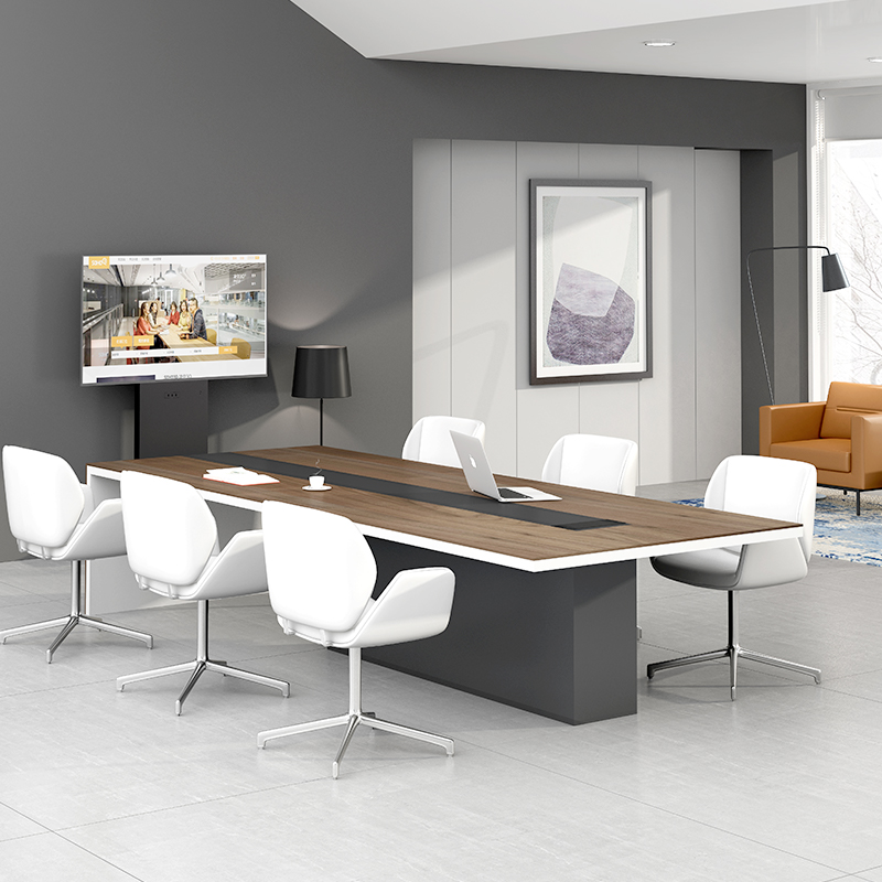 wooden meeting room table