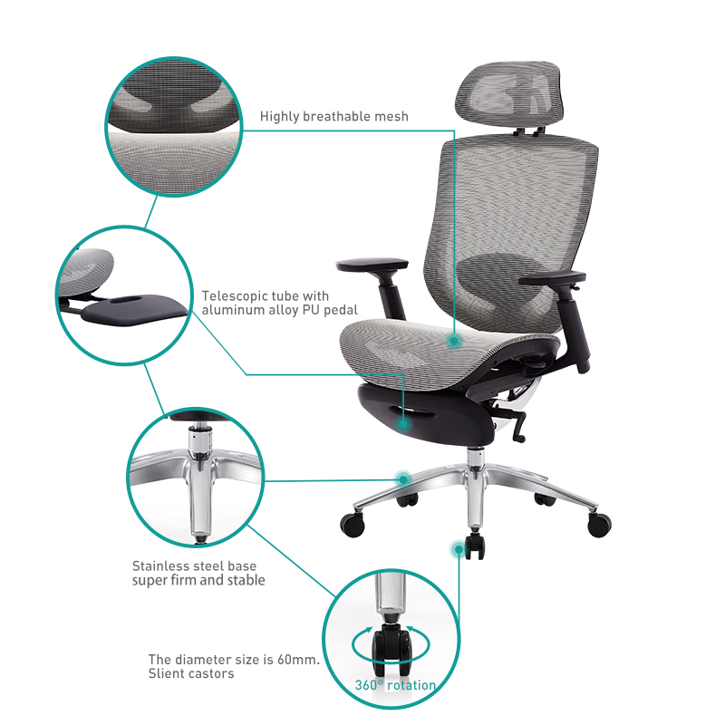 office chair with leg rest