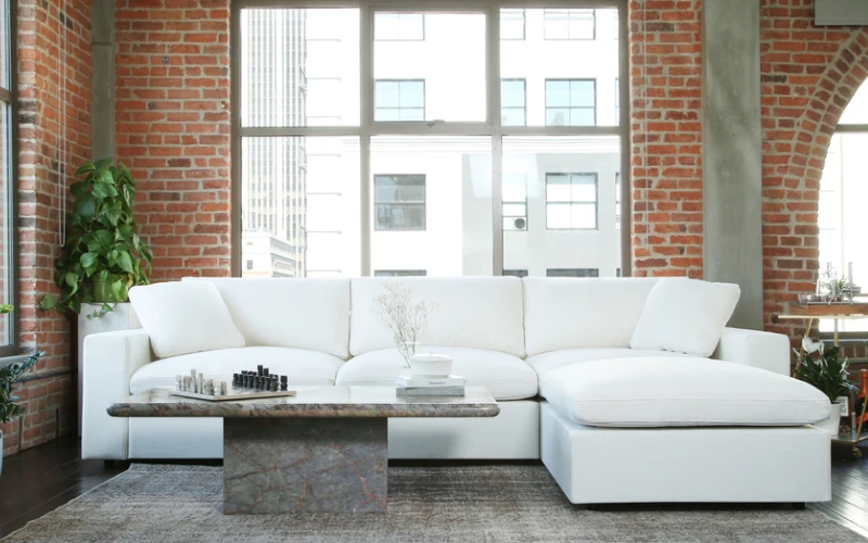 Family-friendly sectional sofa with washable covers