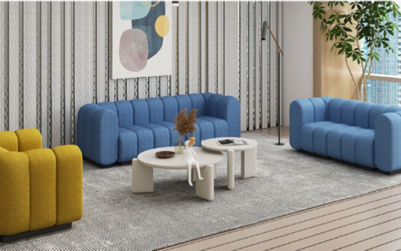 Modern sectional couch in contemporary living room