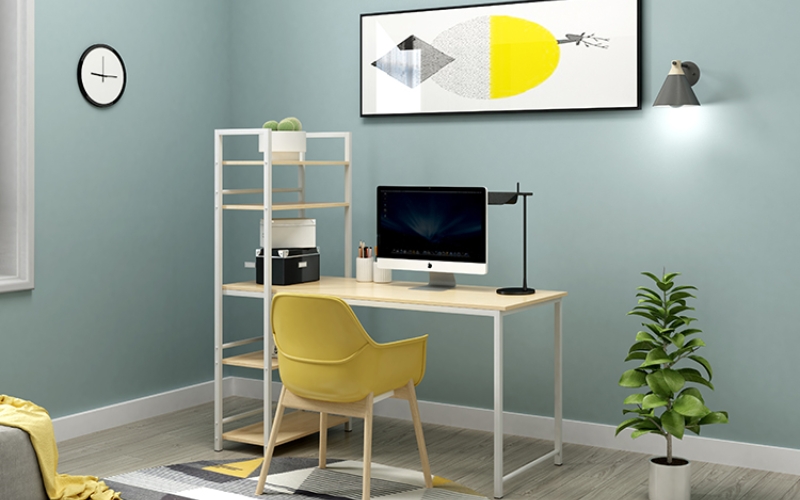 Home office desk with storage
