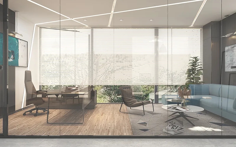 Movable office glass partition wall by Meet&Co